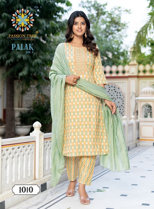 Palak Vol 2 By Passion Tree Fancy Kurti Pant With Dupatta